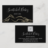 Modellieren von QRCODE-Gold-Schwarz-weiß Visitenkarte (Vorne/Hinten)