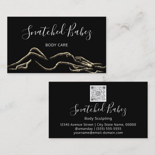 Modellieren von QRCODE-Gold-Schwarz-weiß Visitenkarte (Vorne/Hinten)