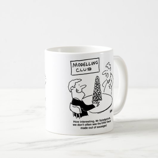 Modellierung Club Eiffelturm aus Wurst Funny Kaffeetasse (VorderseiteRechts)