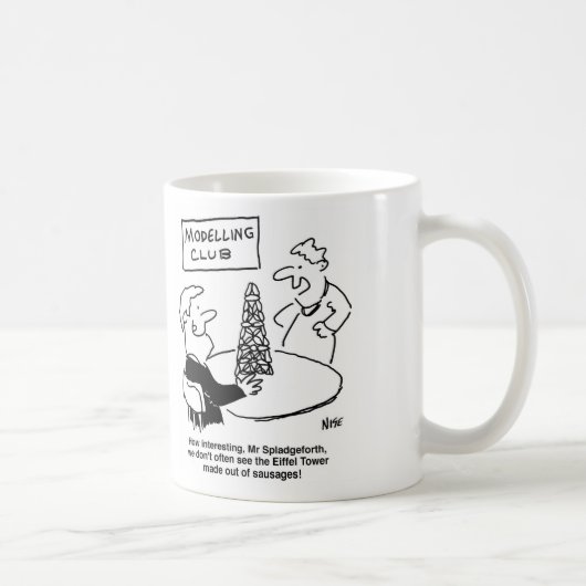 Modellierung Club Eiffelturm aus Wurst Funny Kaffeetasse (Rechts)
