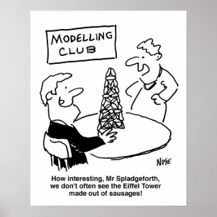 Modellierung des Eiffelturms aus Wurst Poster