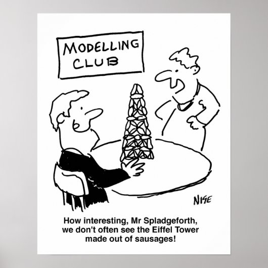 Modellierung des Eiffelturms aus Wurst Poster (Vorne)