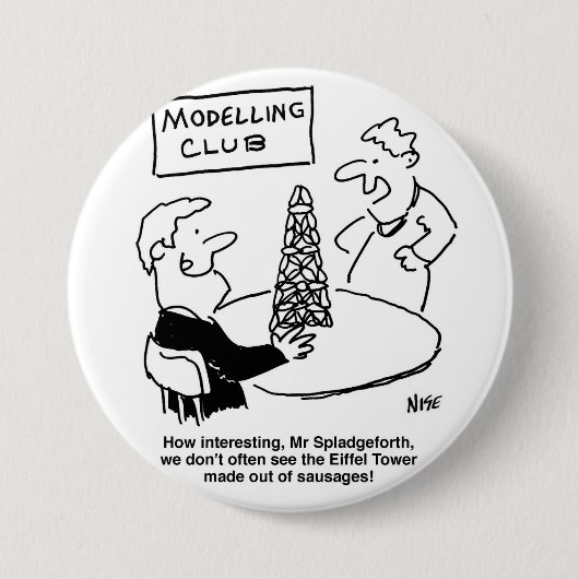 Modellierung des Eiffelturms-Cartoon Button (Vorderseite)