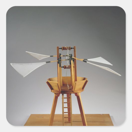 Modellrekonstruktion des Designs von da Vinci Quadratischer Aufkleber (Vorderseite)