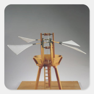 Modellrekonstruktion des Designs von da Vinci Quadratischer Aufkleber