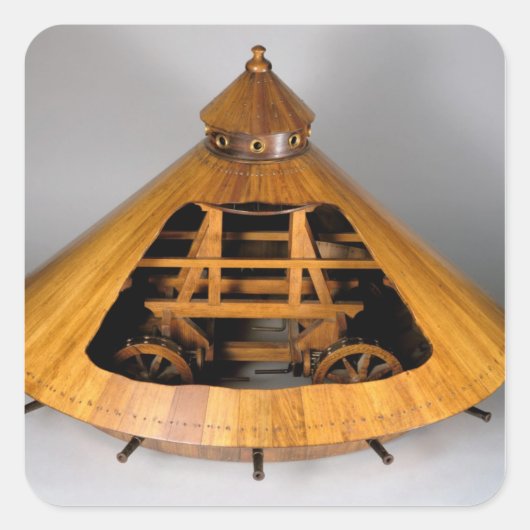 Modellrekonstruktion des Designs von da Vinci Quadratischer Aufkleber (Vorderseite)