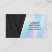 Modellsymbol | Black Luxury Holographic Background Visitenkarte (Rückseite)
