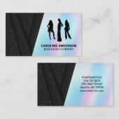 Modellsymbol | Black Luxury Holographic Background Visitenkarte (Vorne/Hinten)