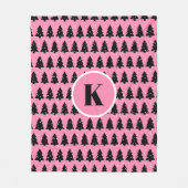 Modem Pink & Black Christmas Tree Fleece Blanket (Vorderseite)