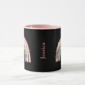 Modem Trendy Pastel Rainbow Anpassbarer Name Tasse (Zentrum)