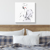 Modemädchen in gezogenem Kleid Leinwanddruck (Insitu (Schlafzimmer))