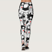 Modemädchen, Modell, Sonnenbrille, Vintages Muster Leggings (Rückseite)