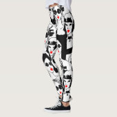 Modemädchen, Modell, Sonnenbrille, Vintages Muster Leggings (Links)