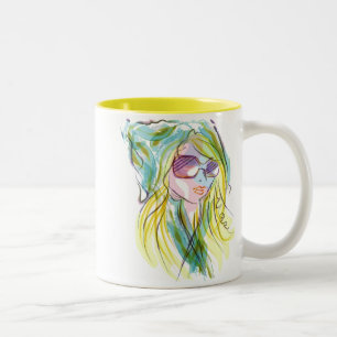 Modemädchen Zweifarbige Tasse