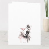 Modemagazin Leopard Kleid Rosa Wasserfarbe Karte (Rückseite)