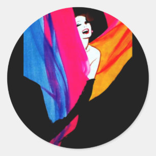 ModeMagCover-RGruauTextilien1 Runder Aufkleber