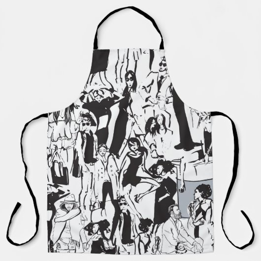 Modemenschen: Vintage nahtlose Illustration. Schürze (Vorderseite)