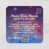 *~* Modemnebel Pflanze Goddess Floral QR Quadratische Visitenkarte (Rückseite)