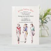 Modemodelle Drei Mode Show Einladung (Stehend Vorderseite)