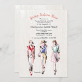 Modemodelle Drei Mode Show Einladung (Vorne/Hinten)