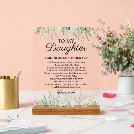 Modemütter zum Sprichwort zur Förderung der Tochte Acrylschild (Hochzeit)