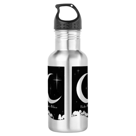 Modemwasserflasche mit Name Edelstahlflasche (Rückseite)