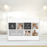 Moden 3Collage Foto & Grau Bestes Familiengeschenk