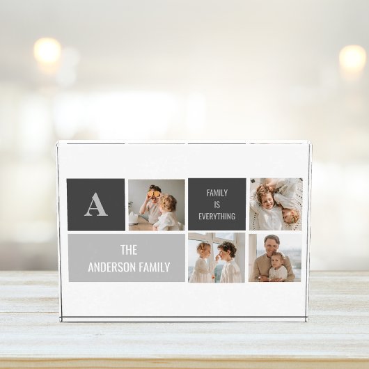 Moden 3Collage Foto & Grau Bestes Familiengeschenk