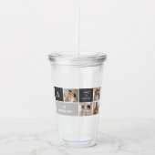 Moden 3Collage Foto & Grau Bestes Familiengeschenk Acryltrinkbecher (Vorderseite)