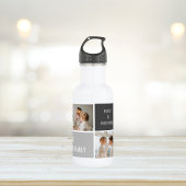 Moden 3Collage Foto & Grau Bestes Familiengeschenk Edelstahlflasche