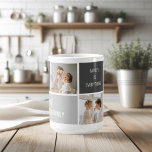 Moden 3Collage Foto & Grau Bestes Familiengeschenk Kaffeetasse<br><div class="desc">Moden 3Collage Foto & Grau Bestes Familiengeschenk</div>