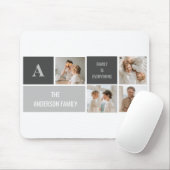 Moden 3Collage Foto & Grau Bestes Familiengeschenk Mousepad (Mit Mouse)