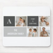 Moden 3Collage Foto & Grau Bestes Familiengeschenk Mousepad (Vorne)