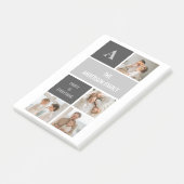 Moden 3Collage Foto & Grau Bestes Familiengeschenk Post-it Klebezettel (angewinkelt)