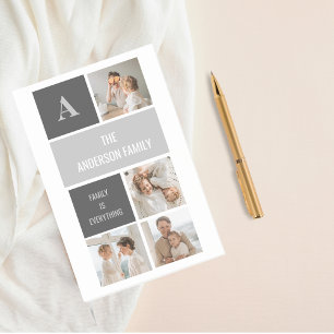 Moden 3Collage Foto & Grau Bestes Familiengeschenk Post-it Klebezettel