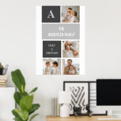 Moden 3Collage Foto & Grau Bestes Familiengeschenk Poster (Heimbüro)