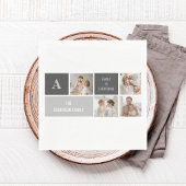 Moden 3Collage Foto & Grau Bestes Familiengeschenk Serviette