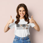 Moden 3Collage Foto & Grau Bestes Familiengeschenk T-Shirt<br><div class="desc">Moden 3Collage Foto & Grau Bestes Familiengeschenk</div>