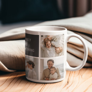 Moden 3Collage Foto & Grau Bestes Familiens Gesche Kaffeetasse