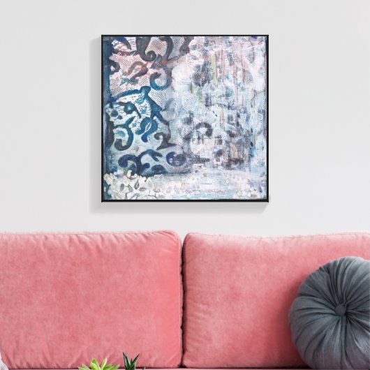 Moden Abstract Painting Azure Elegy Leinwanddruck (Insitu (Wohnzimmer))