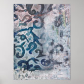 Moden Abstrakte Malerei Print Azure Elegy Poster (Vorne)