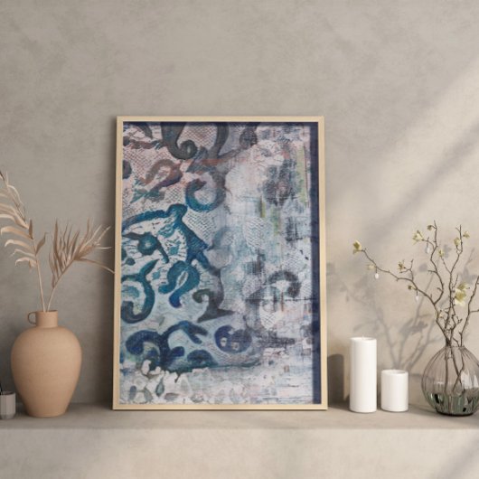 Moden Abstrakte Malerei Print Azure Elegy Poster
