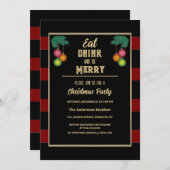 Moden Chic essen Drink und fühlen sich froh Weihna Einladung (Vorne/Hinten)
