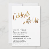 Moden feiert mit unserer Gold Hochzeitsempfehlung Einladung (Vorderseite)