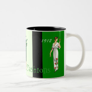 Moden in Grünem und im Weiß Zweifarbige Tasse