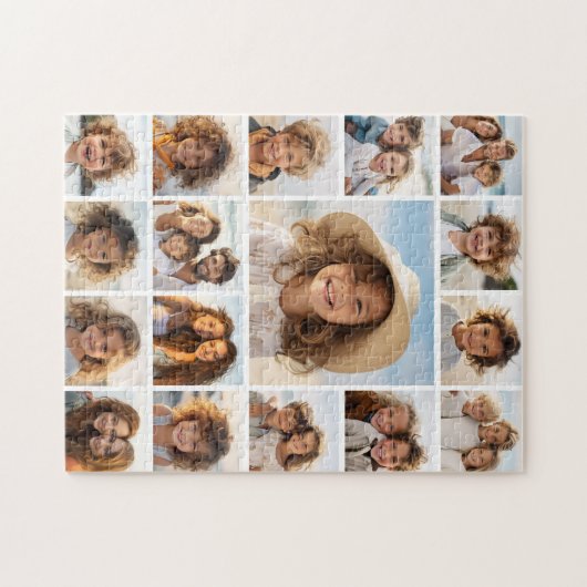 Moden, Minimal Foto Grid mit 17 Fotos Puzzle (Horizontal)