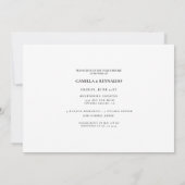 Moden Minimalistisch Probe Dinner Foto Einladung (Rückseite)