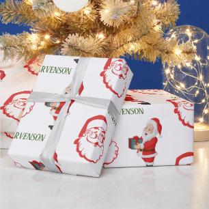 Moden Minimalistische Kalligrafie Santa Individuel Geschenkpapier