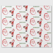 Moden Minimalistische Kalligrafie Santa Individuel Geschenkpapier (Flach)
