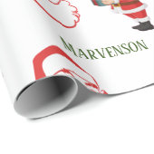 Moden Minimalistische Kalligrafie Santa Individuel Geschenkpapier (Rolleneckpunkt)